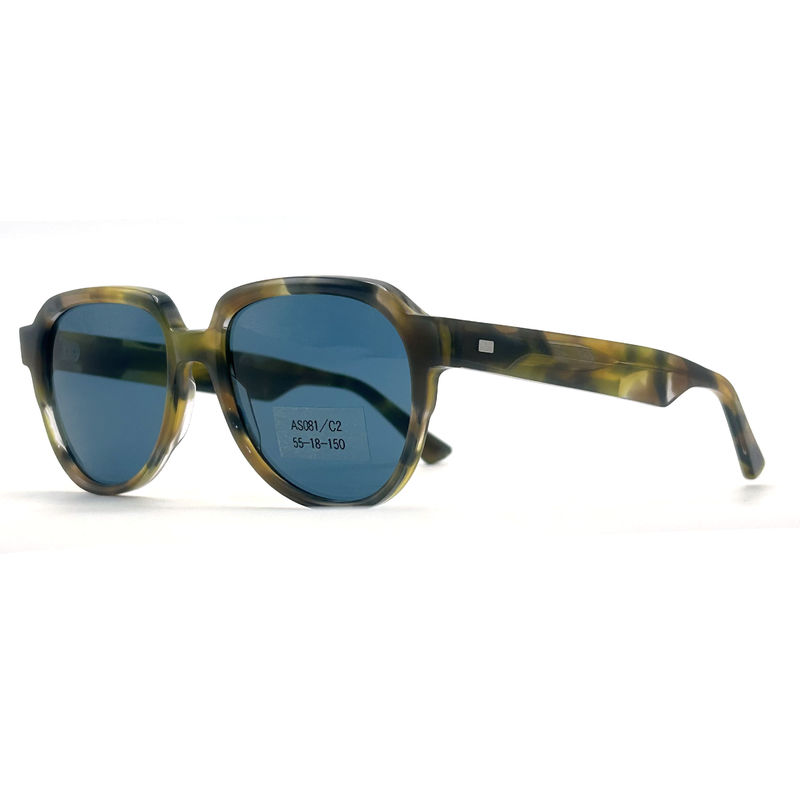 AS081 CR 39 Objektivmaterial Acetatrahmen Sonnenbrille für Piloten und Augenform