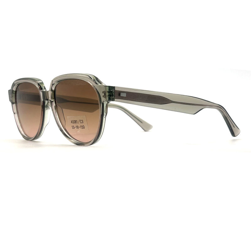 AS081 CR 39 Objektivmaterial Acetatrahmen Sonnenbrille für Piloten und Augenform