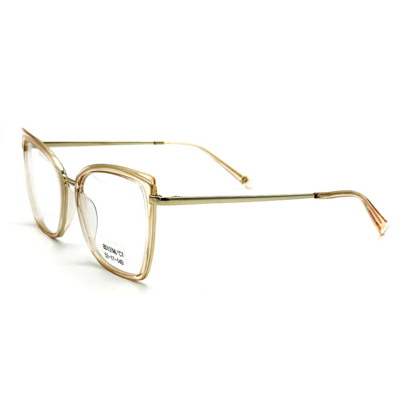 BD137M Vintage Quadrat Frauen Acetat Metallbrille angepasste Farbe