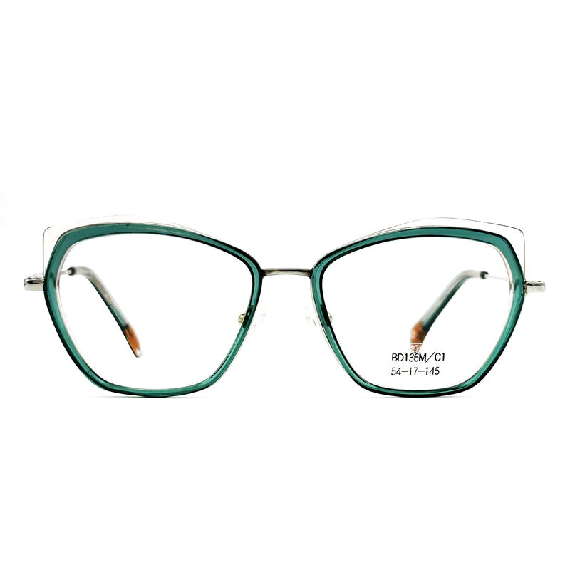 BD136M angepasste Vintage-Quadratbrille Acetat-Metallrahmen für Frauen