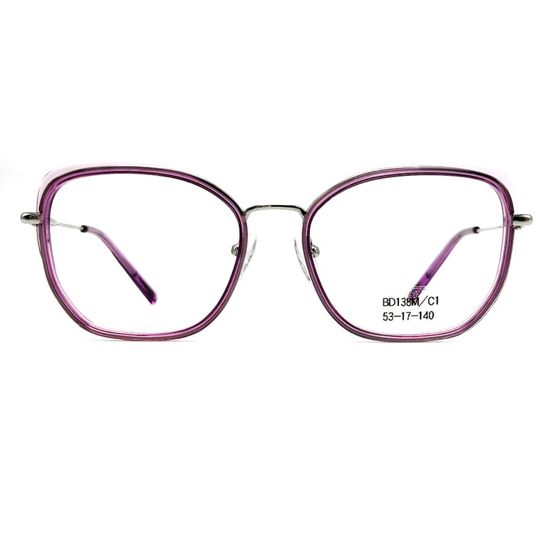 BD138M Maßgeschneiderte Quadratische Vintage-Stil Acetatmetallbrille für Frauen