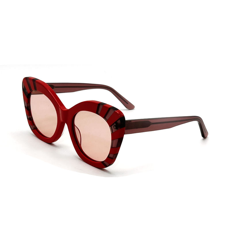 Quadratische Augenform Acetatrahmen Sonnenbrille für Frauen 100% UV-Schutz-Modell AS104,Sonnenbrille OEM-Fabrik