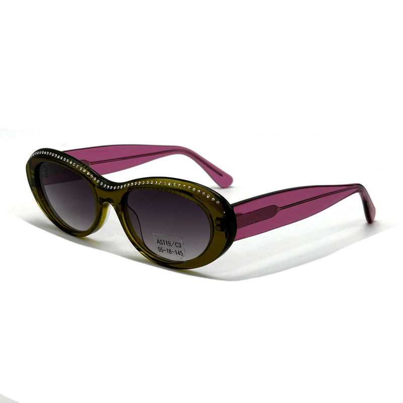 Acetatblatt-Rahmen Frauen Klassiker Schmetterlings-Sonnenbrille mit Strass-AS119,ODM / OEM-Fabrik