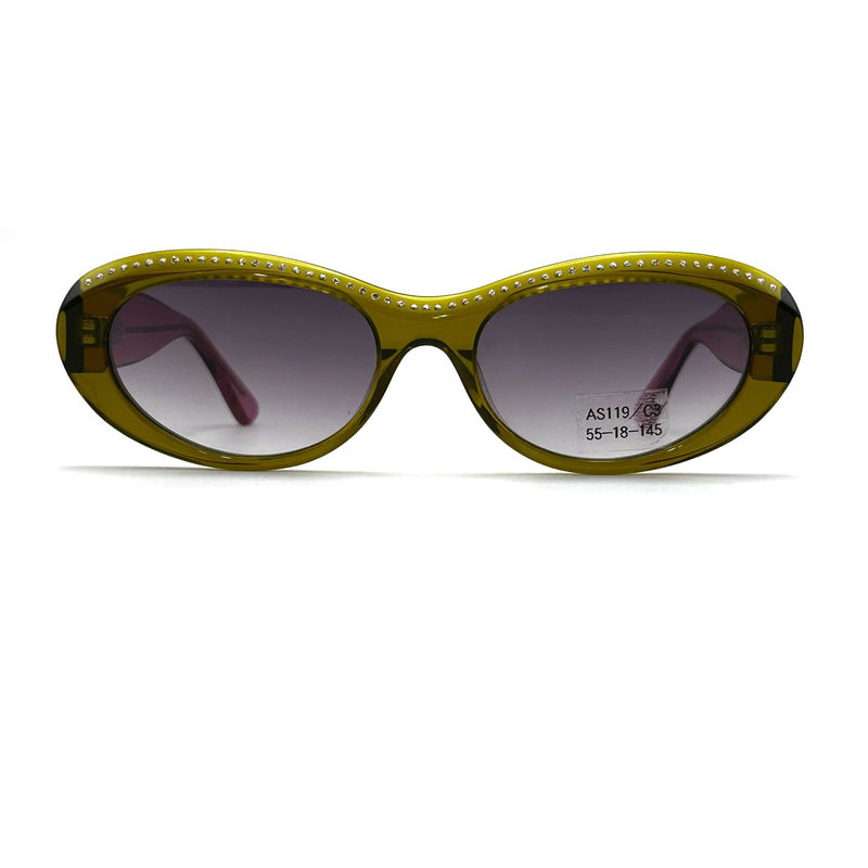 Acetatblatt-Rahmen Frauen Klassiker Schmetterlings-Sonnenbrille mit Strass-AS119,ODM / OEM-Fabrik